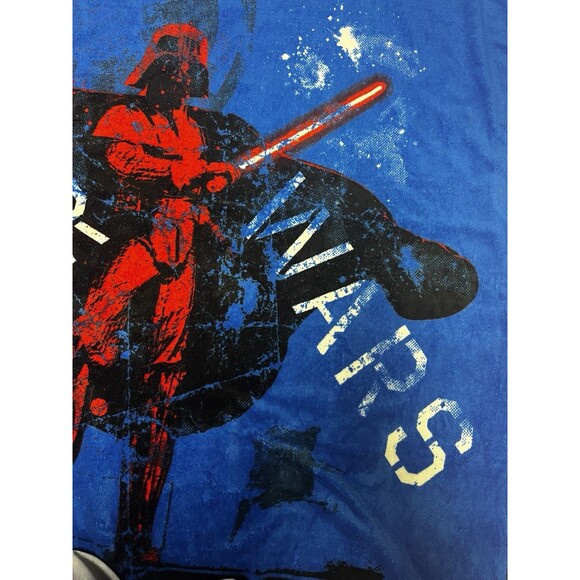 Rare Star Wars Darth Vader Blue Fleece Throw Blanket 2011 Dark Side Lightsaber - Picture 4 of 6